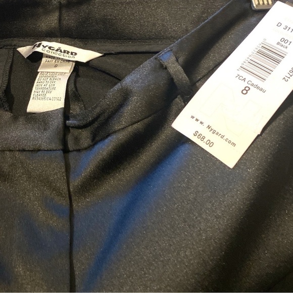 $10$ADD on NYGARD COLLECTION- BLACK SATIN STRAIGHT LEG TROUSER - NWT - Picture 2 of 7